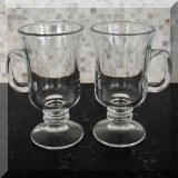 K33. 2 Irish coffee glasses. 6”h - $4 